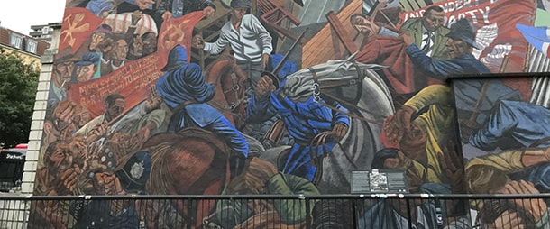壁画「ケーブル・ ストリートの戦い」（部分）