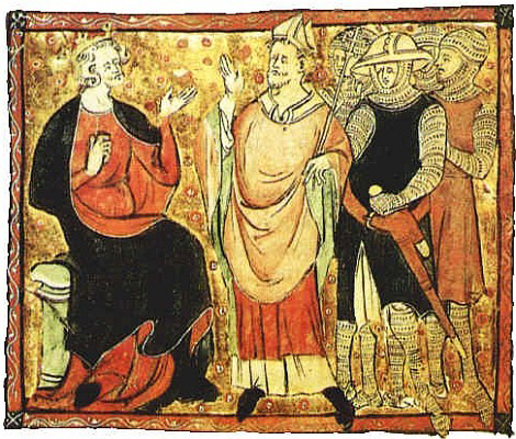 ヘンリー2世と争ったベケット（中央）