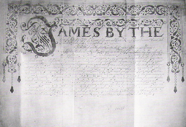 ジェームズ1世が家康に宛てた手紙