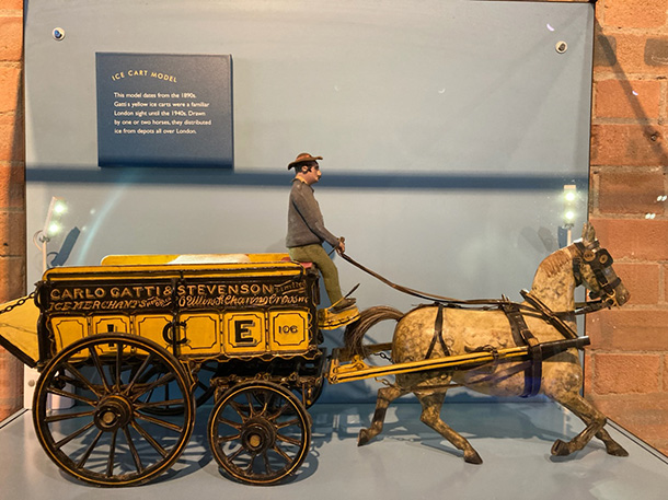 ガッティのアイス・カートの模型（ロンドン運河博物館蔵）