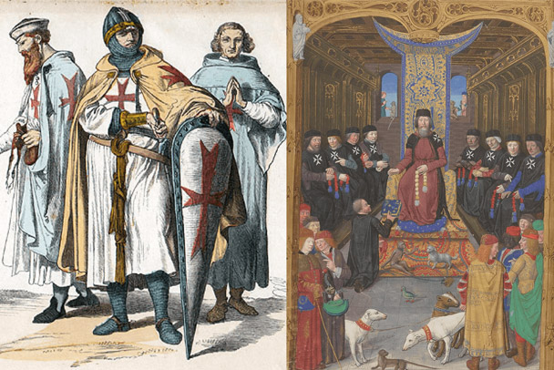 テンプル騎士団（左）とヨハネ騎士団（右）