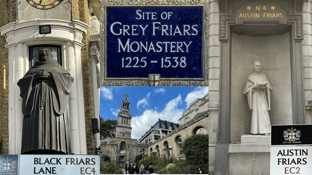 シティに存在したドミニコ派、フランチェスコ派、オースティン派（左から）