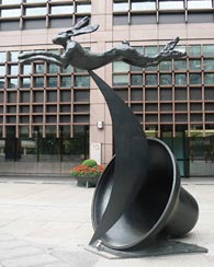 Leaping Hare on Crescent & Bell