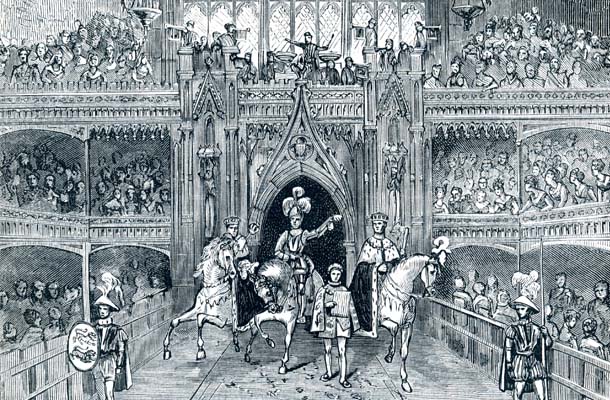 1821年、ウェストミンスター寺院で行われたジョージ4世の戴冠式を描いた銅版画