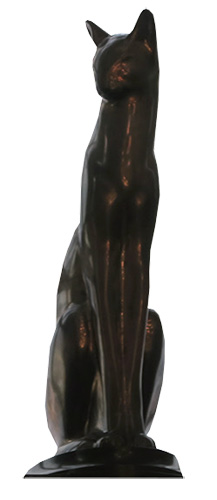 1925年にヒール氏が仏彫刻家から購入した猫の銅像
