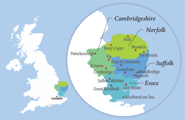 Map of East Anglis