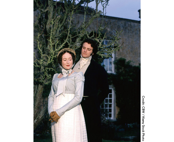 1995年のBBCのヒット・ドラマ「高慢と偏見」の一場面