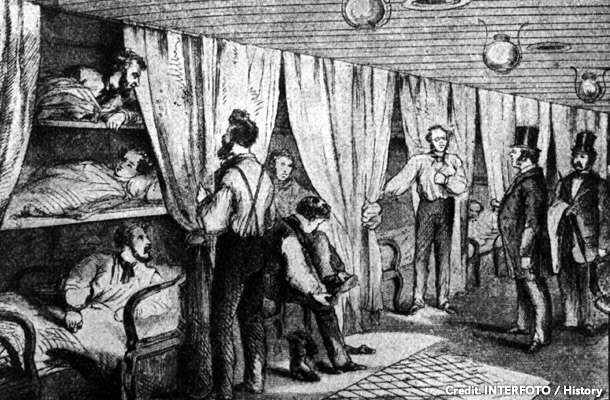 1858年頃のプルマン社の寝台列車
