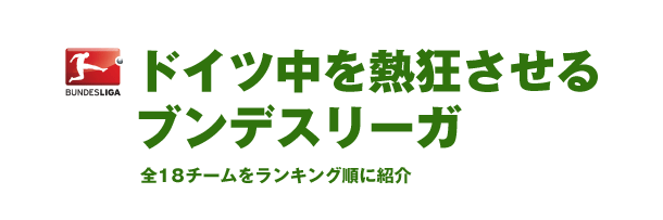 ドイツ中を熱狂させるブンデスリーガ　全18チームをランキング順に紹介